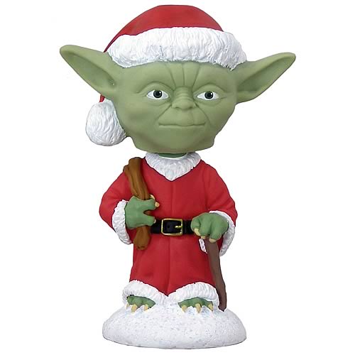 Star Wars Holiday Yoda Mini Bobble Head